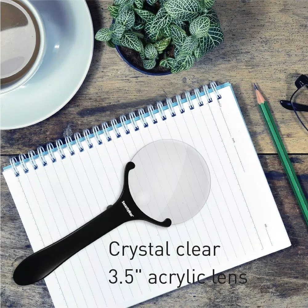 SecurityMan Handheld Magnifying Glass with 2 LED Lights - 3X/5X Dual Lens Illuminated Magnifier