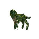 ProductWorks 20 in. Pre-lit Faux Boxwood Topiary Dog Sculpture with 50 LED Lights thumbnail 1