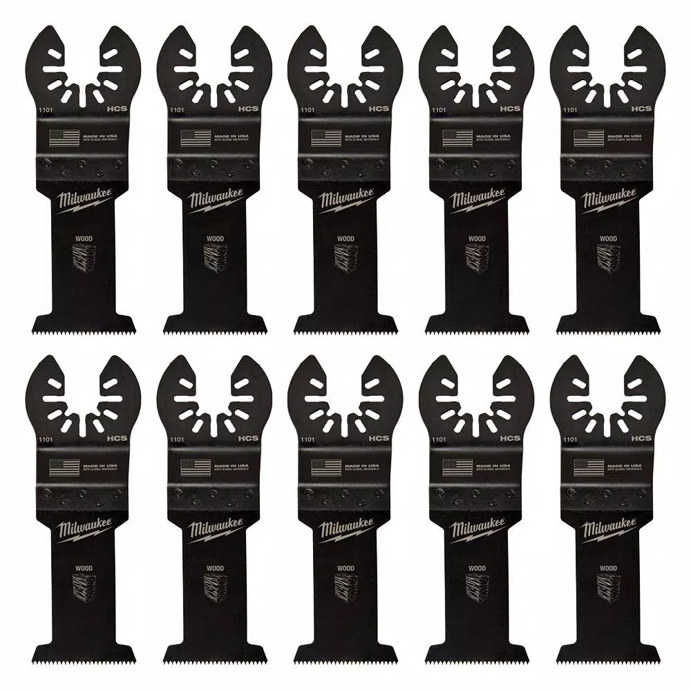 Milwaukee 1-3/8 in. High Carbon Steel Universal Fit Wood Oscillating Multi-Tool Blade, 10-Pack