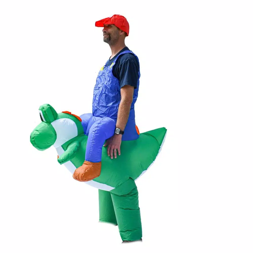 ALEKO's Inflatable Mario Riding Yoshi Adult Halloween Costume - Unisex One Size