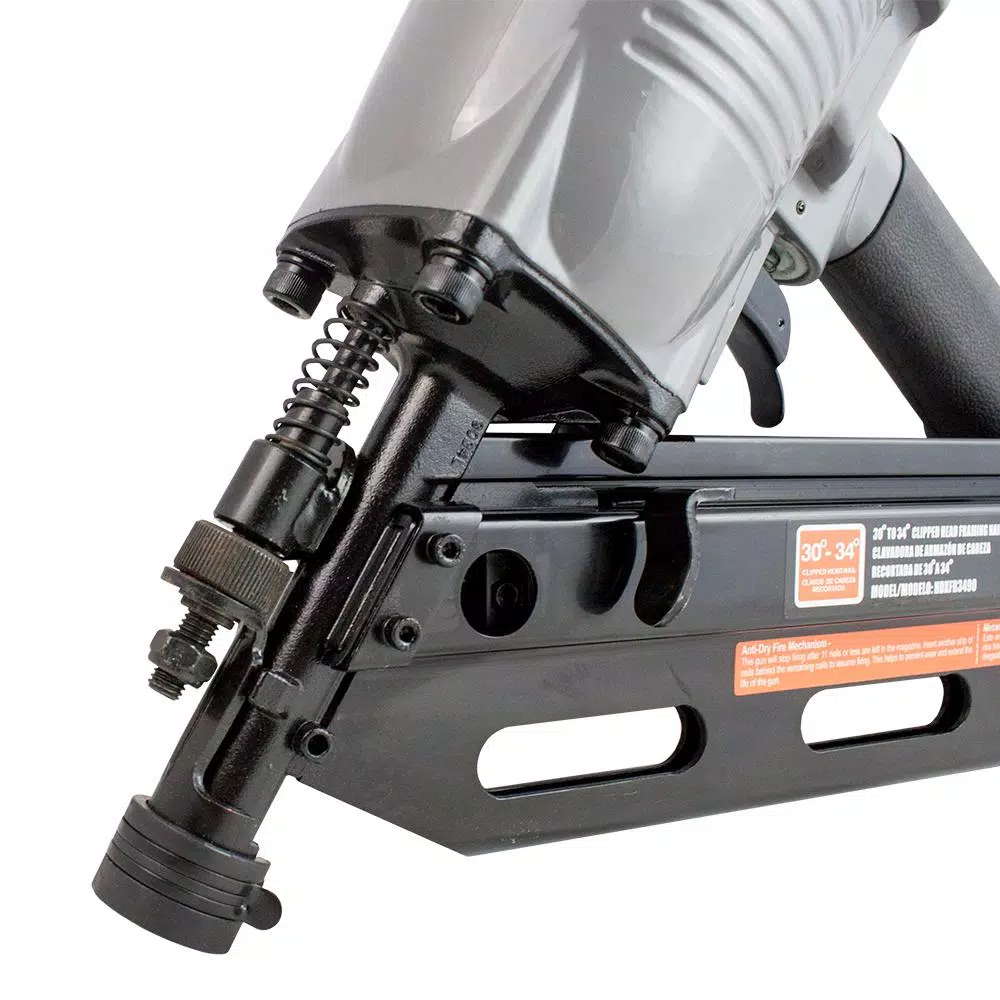 HDX 34° Corded Pneumatic Clipped Head Framing Nailer, 10 Gauge