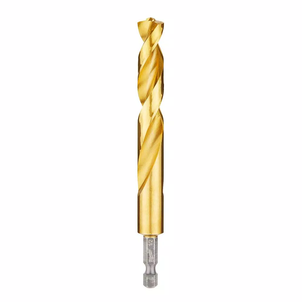 Milwaukee SHOCKWAVE 1/2 in. Titanium Twist Drill Bit with 1/4 in. Hex Shank