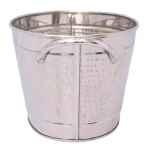 Unbranded Stainless Steel Oval Beverage Tub with Built-in Handles, Hammered and Polished Finish thumbnail 4