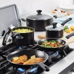 Farberware 10.5 Qt. Aluminum Nonstick Stock Pot with Glass Lid, Black thumbnail 5