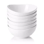 Sweese White Porcelain Mini Serving Bowls, 4 oz. Curved Design, Set of 6 thumbnail 1