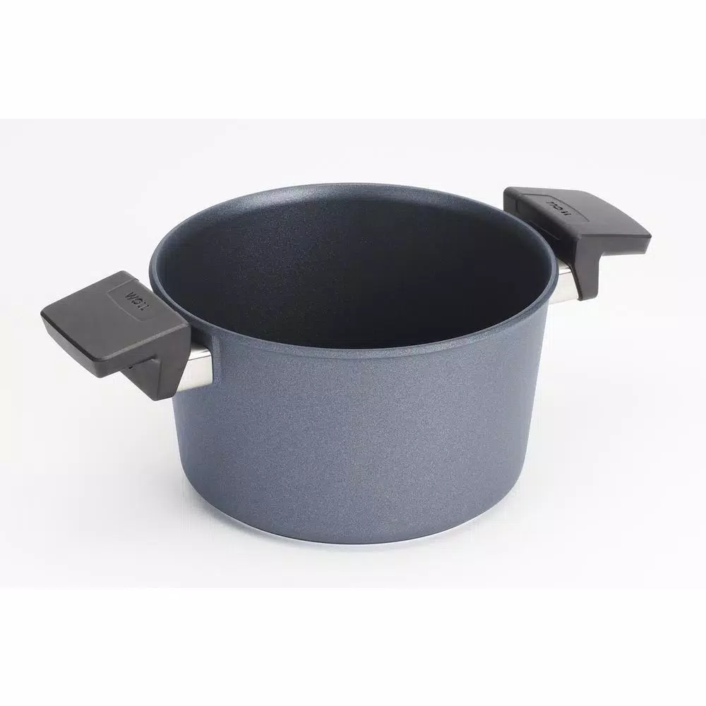 Woll Diamond Lite Induction 3.2 Qt. Cast Aluminum Nonstick Stock Pot with Glass Lid, Gray