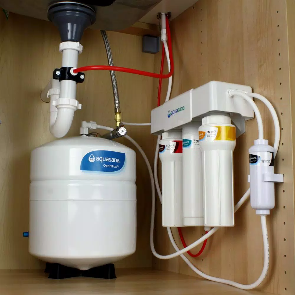 Aquasana OptimH2O Reverse Osmosis Claryum Under-Counter Water Filtration System with Chrome Faucet