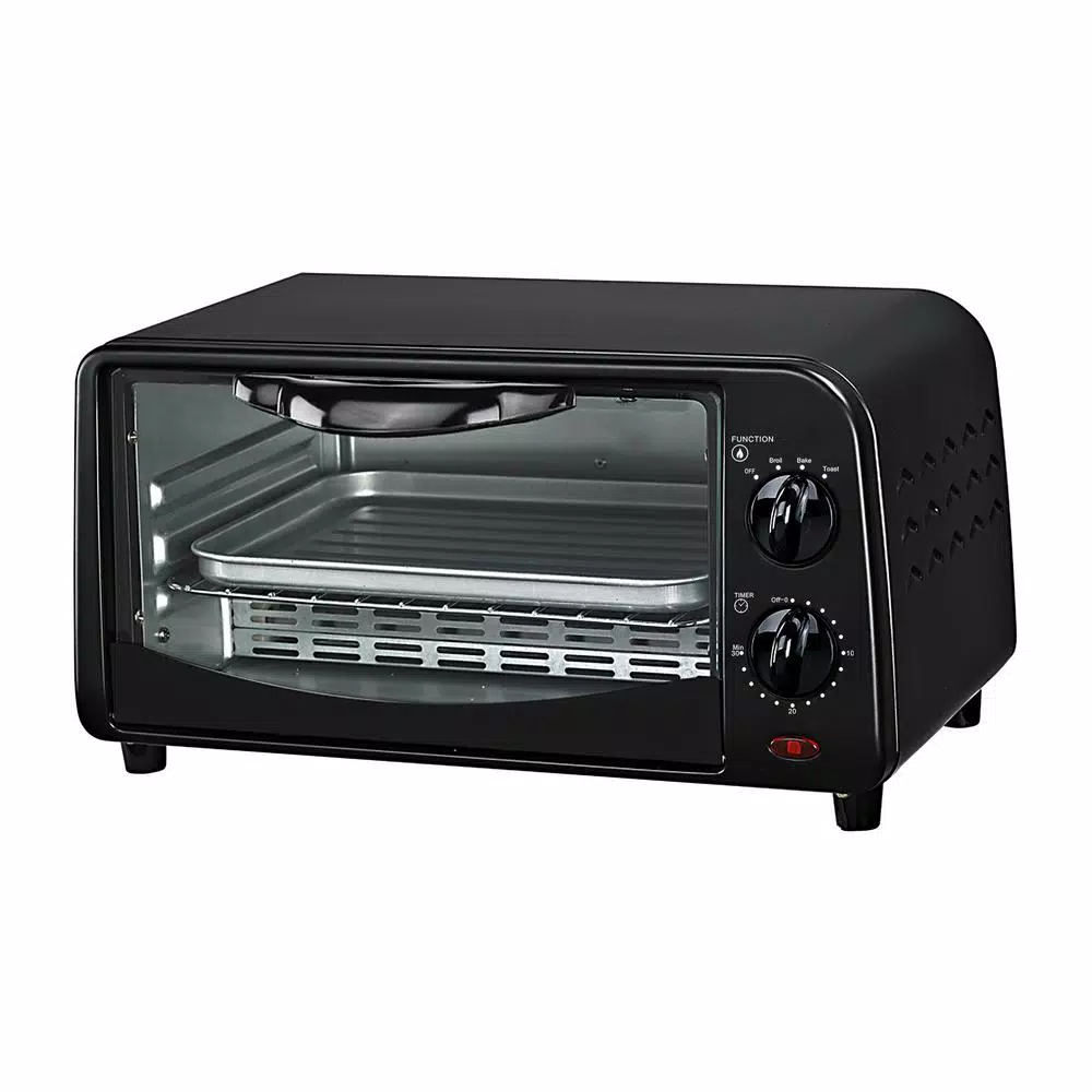 Courant 4-Slice Countertop Toaster Oven with Bake and Broil Functions, Black