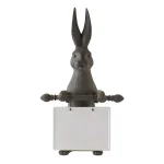 3R Studios 21 in. Grey Bunny Ceramic Message Board Statue - Farmhouse Decorative Sculpture thumbnail 3