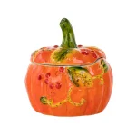 Gibson Home Stoneware Pumpkin Cookie Jar with Lid, Orange thumbnail 1