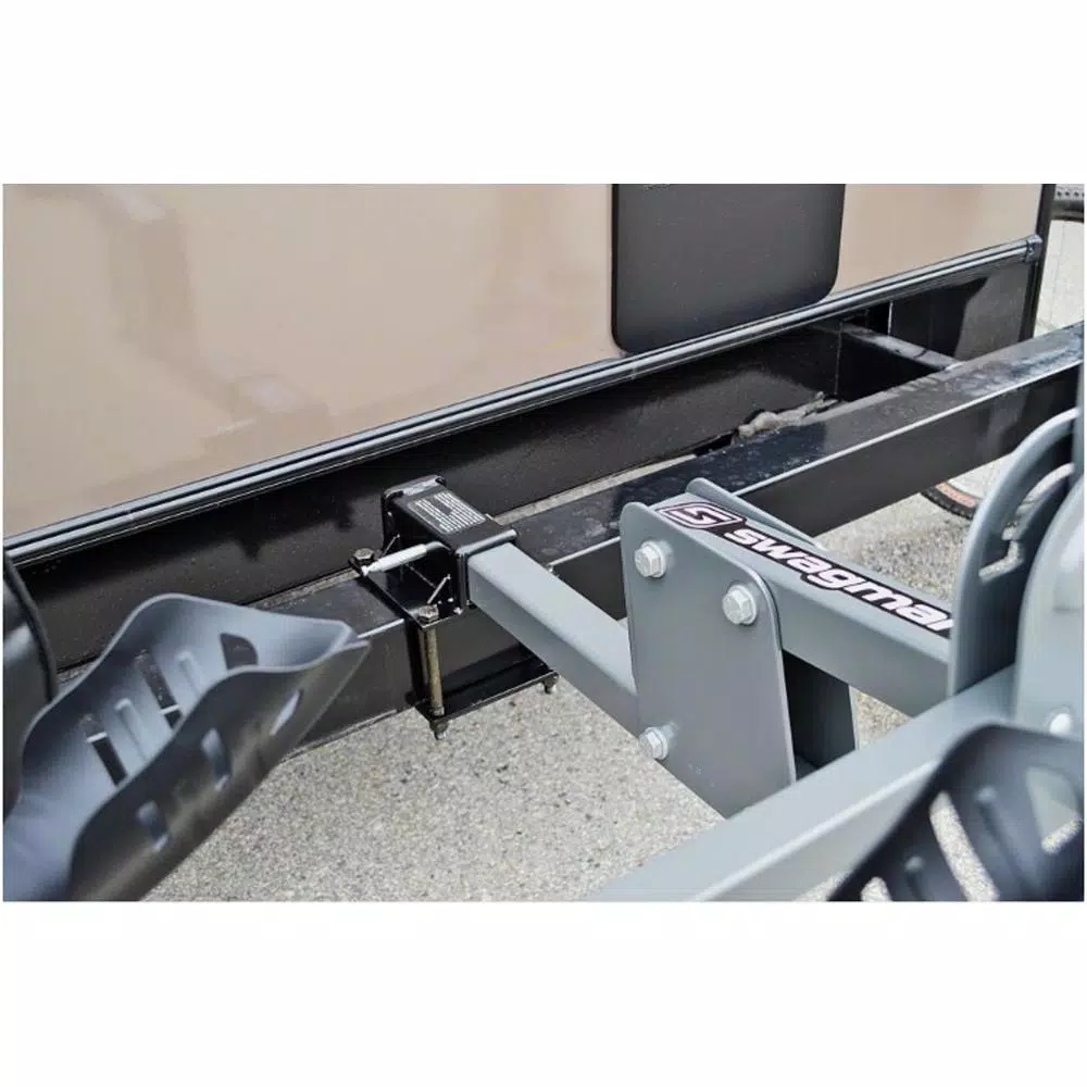 Swagman RV 1-Bike Rack Bumper Adapter for 4 to 4.5 in. Continuous Welded Steel Bumpers, 2 in. Receiver Hitch