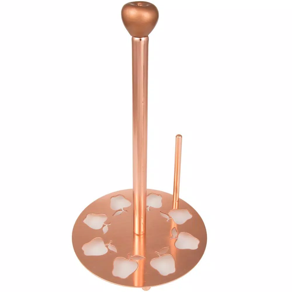 Creative Home Metal Paper Towel Holder with Elegant Copper Finish and Apple Motif Design