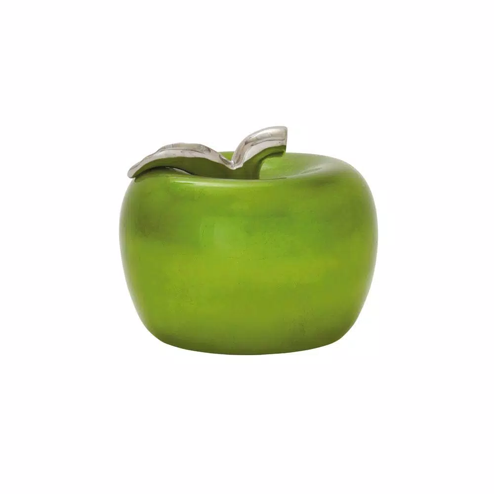 LITTON LANE Modern Reflections 11 x 9 in. Emerald Green Ceramic Decorative Apple Sculpture