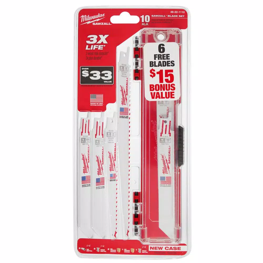 Milwaukee SAWZALL 16-Piece Bi-Metal Reciprocating Saw Blade Set for Wood and Metal
