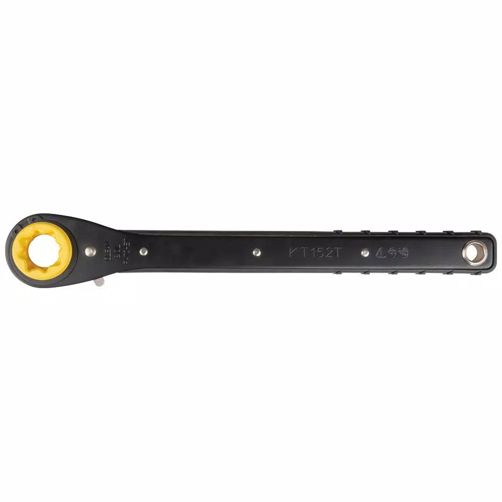 Klein Tools Slim Ratcheting Lineman's Wrench, 4-in-1 Multi-Size Utility Tool