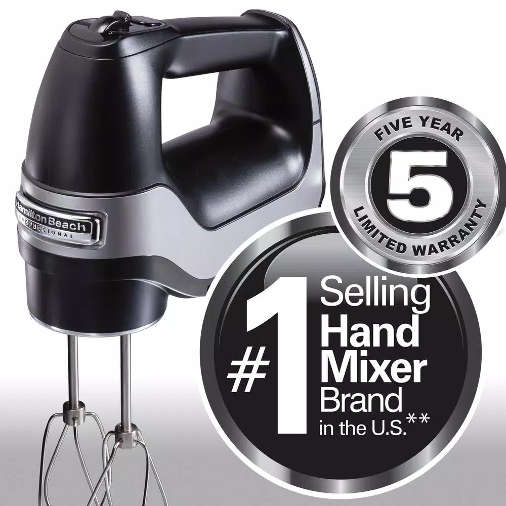 Hamilton Beach Professional 5-Speed Hand Mixer, Black