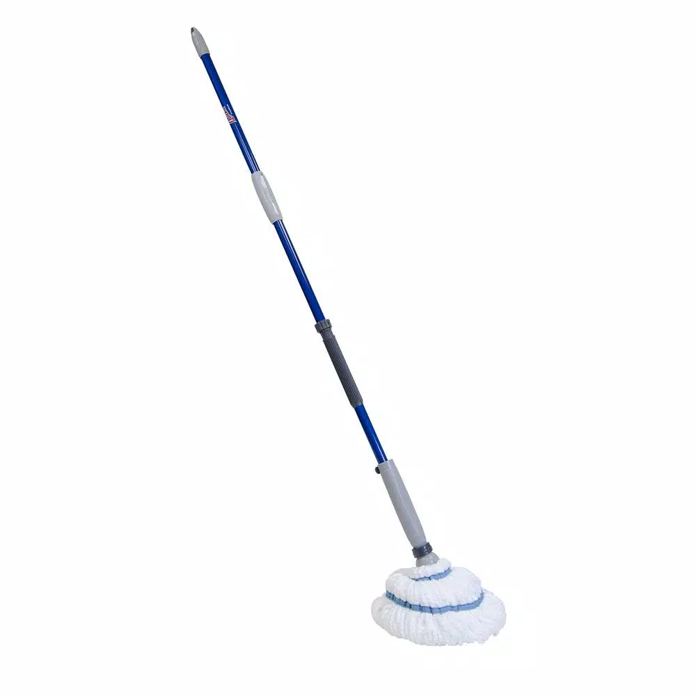 Quickie Microfiber Twist String Mop 4-Pack with Ratcheting Wringing Handle