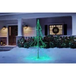 Home Accents Holiday 6 ft Green LED Tube Silhouette Tree - 3D Outdoor Holiday Yard Decoration thumbnail 2