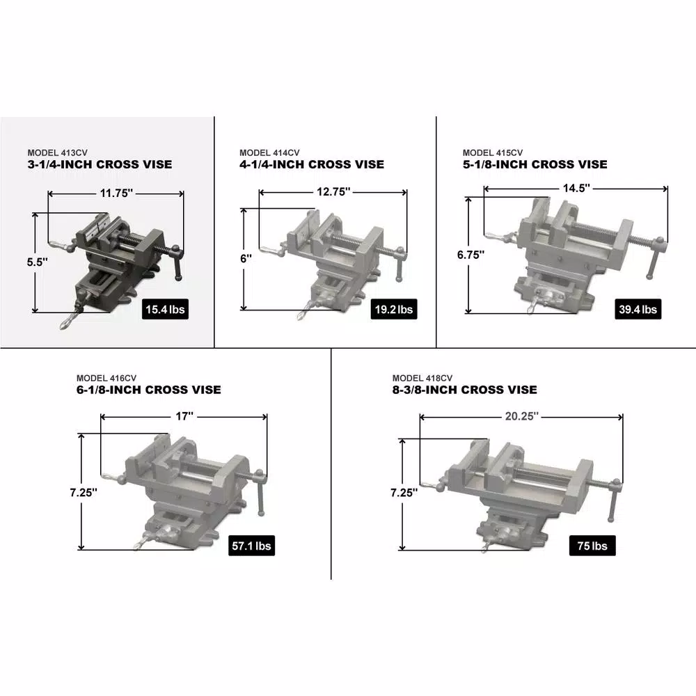 WEN 3.25 in. Compound Cross Slide Benchtop and Drill Press Vise