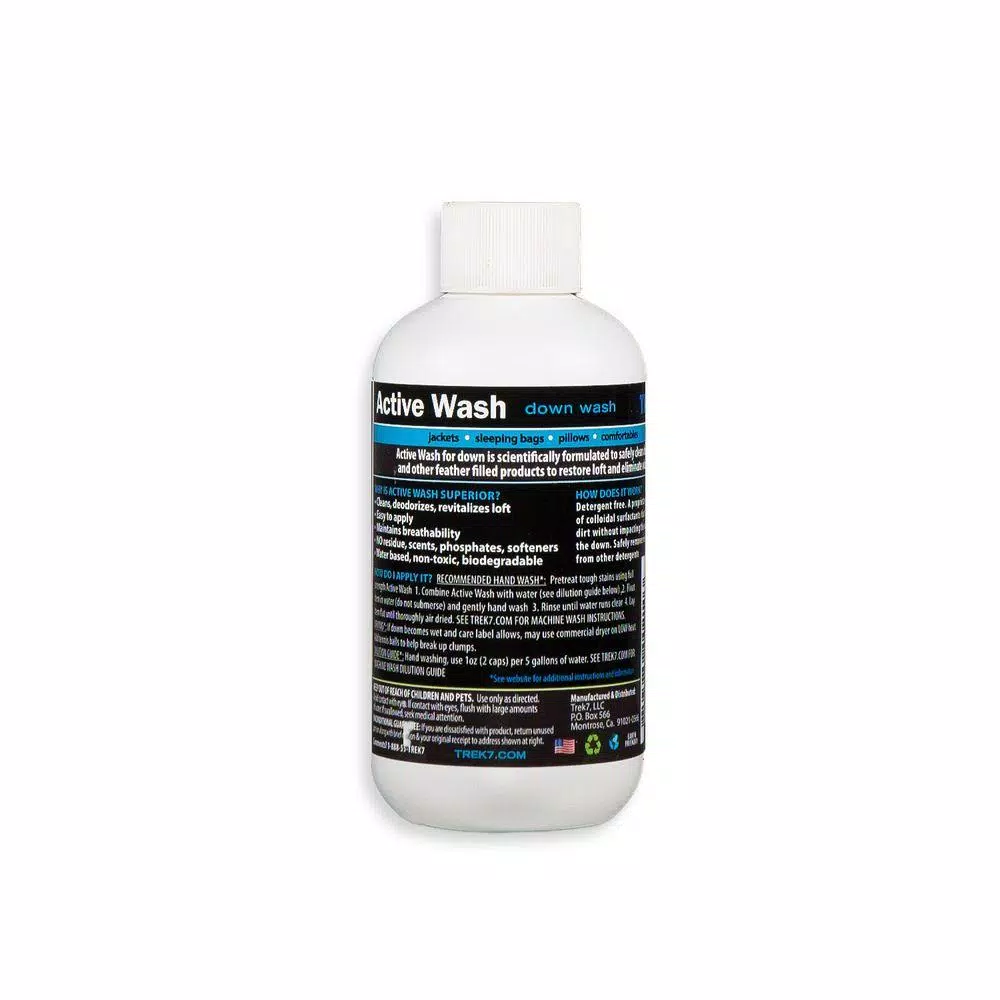 Trek7 Active Wash 8 oz. Fabric Cleaner for Down and Feather Filled Items