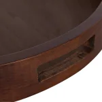 Kate and Laurel Hutton 18.25 in. Round Walnut Brown Wooden Decorative Serving Tray with Built-in Handles thumbnail 3