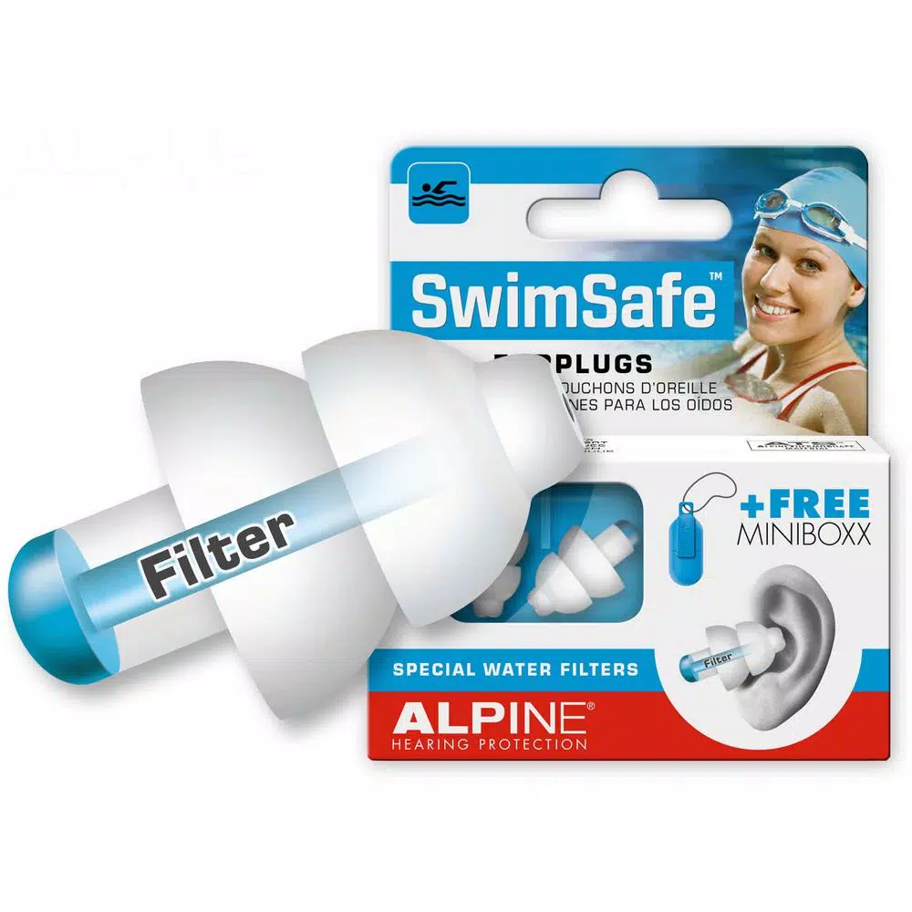 Alpine SwimSafe ThermoShape Earplugs - Blue Water Protection for Swimming & Showering