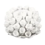 A & B Home Open Coral Gloss White Ceramic Candle Holder - Coastal Style Candlestick thumbnail 3