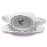 Gibson Home Fruitful 8 in. White Durastone Gravy Boat with Saucer thumbnail 5
