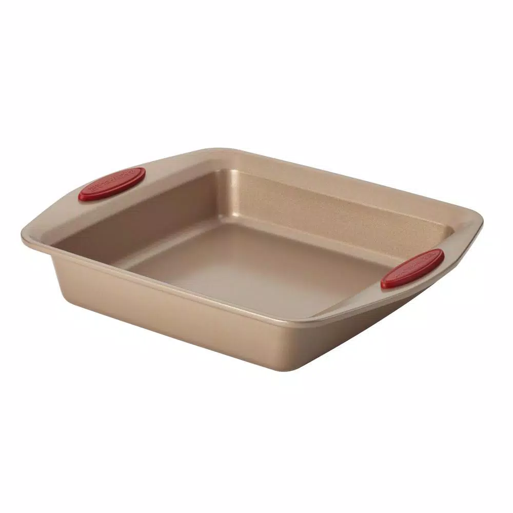 Rachael Ray Cucina 10-Piece Nonstick Bakeware Set, Carbon Steel, Latte and Cranberry
