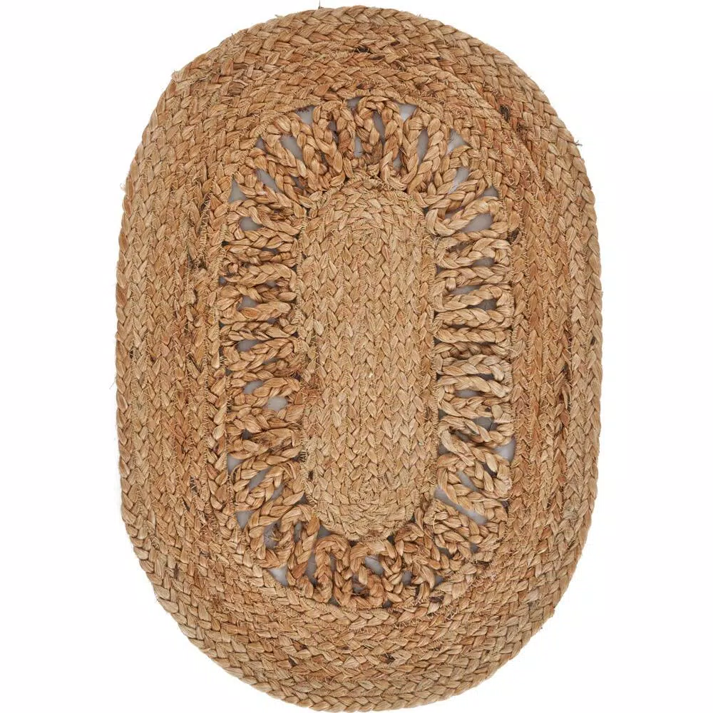 LR Home Natural Brown Jute Placemats, 19 in. x 13 in. - Set of 4