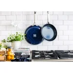 Blue Diamond 2-Piece Aluminum Ceramic Nonstick Frying Pan Set, Blue thumbnail 3