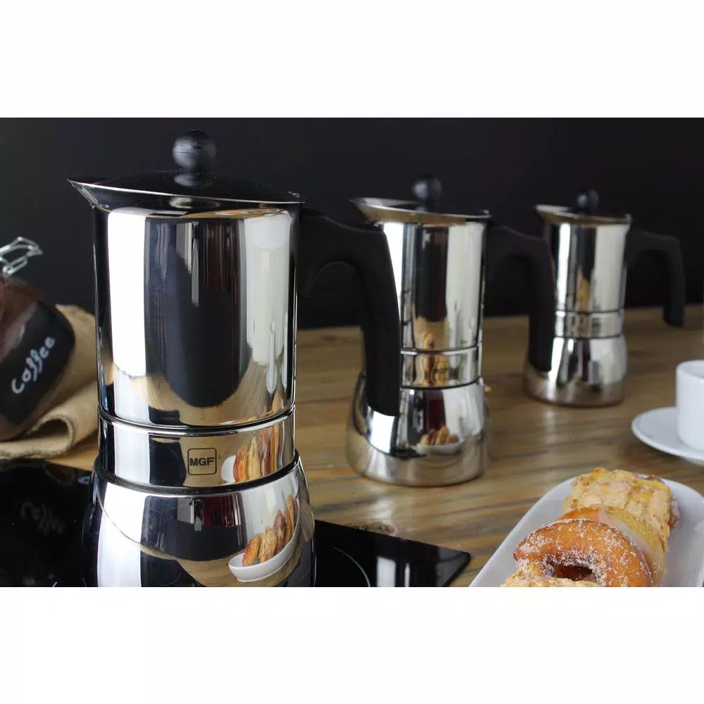 Magefesa Genova 6-Cup Stainless Steel Stovetop Espresso Coffee Maker