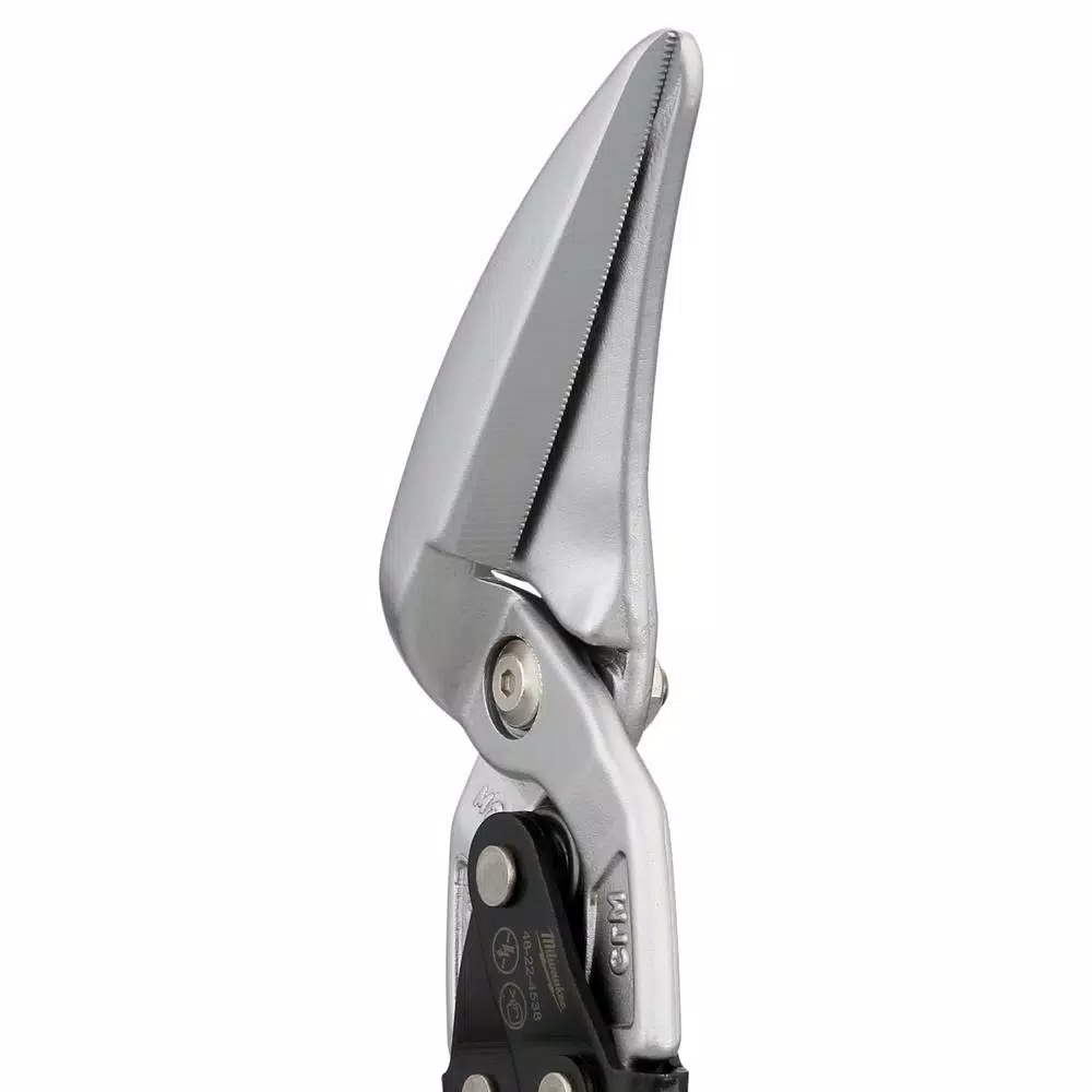 Milwaukee 11 in. Left-Cut Offset Aviation Snips with Forged Serrated Blades