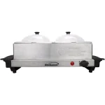Brentwood Appliances 3 Qt. Metallic 2-Pan Buffet Server with Warming Tray, Stainless Steel thumbnail 1