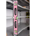 Apollo Tools 24 in. Magnetic Pink Aluminum Level, Horizontal, Vertical, and 45° thumbnail 3