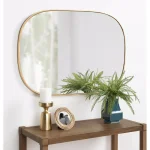 Kate and Laurel Caskill Art Deco Oval Wall Mirror, Gold Leaf Wood Frame, 23.75 x 35.5 in. thumbnail 5
