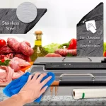 NutriChef Kitchen Pro Stainless Steel Food Vacuum Sealer System with Vacuum Bags and Roll thumbnail 9