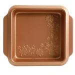 Gibson Home Gibson Country Kitchen 8 in. Square Copper Embossed Carbon Steel Bake Pan thumbnail 1