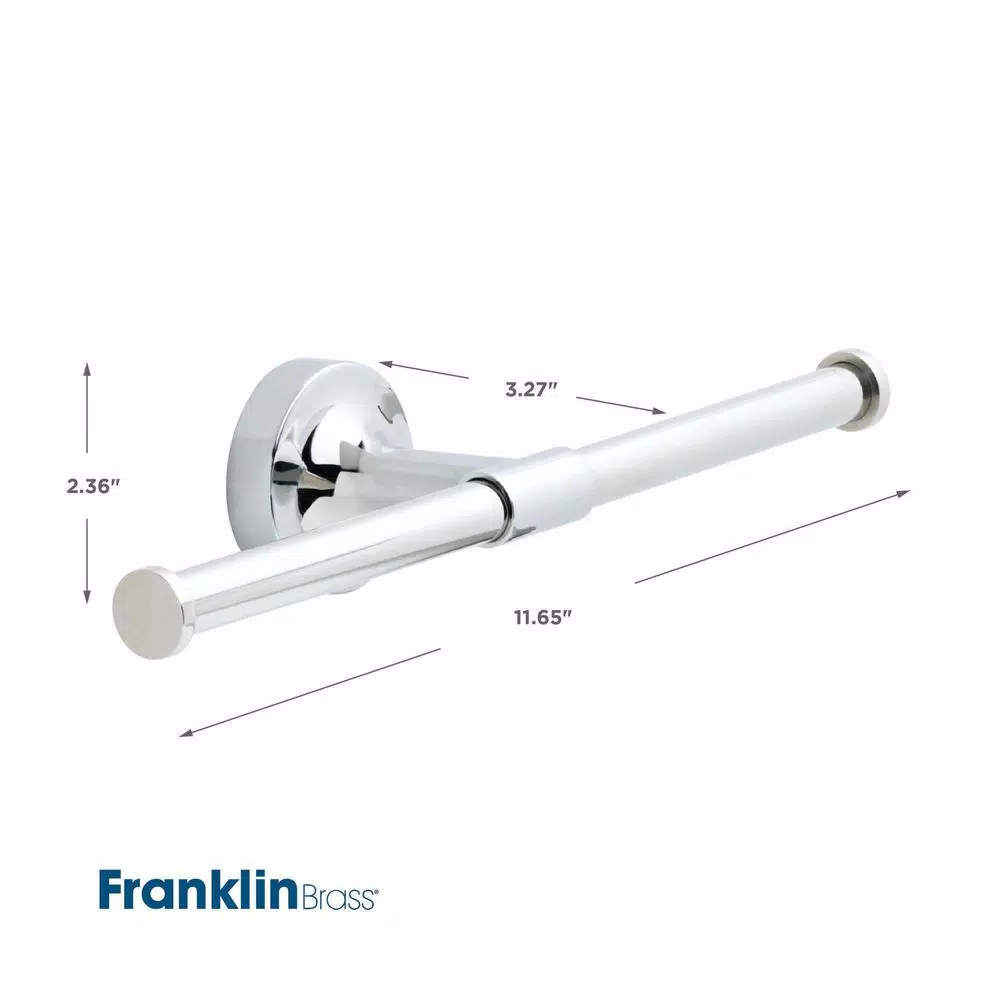 Franklin Brass Voisin Modern Double Arm Toilet Paper Holder, Polished Chrome