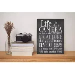 Unbranded Nancy Anderson "Life Is Like A Camera" 9 x 12 in. Wood Wall Art Sign thumbnail 3