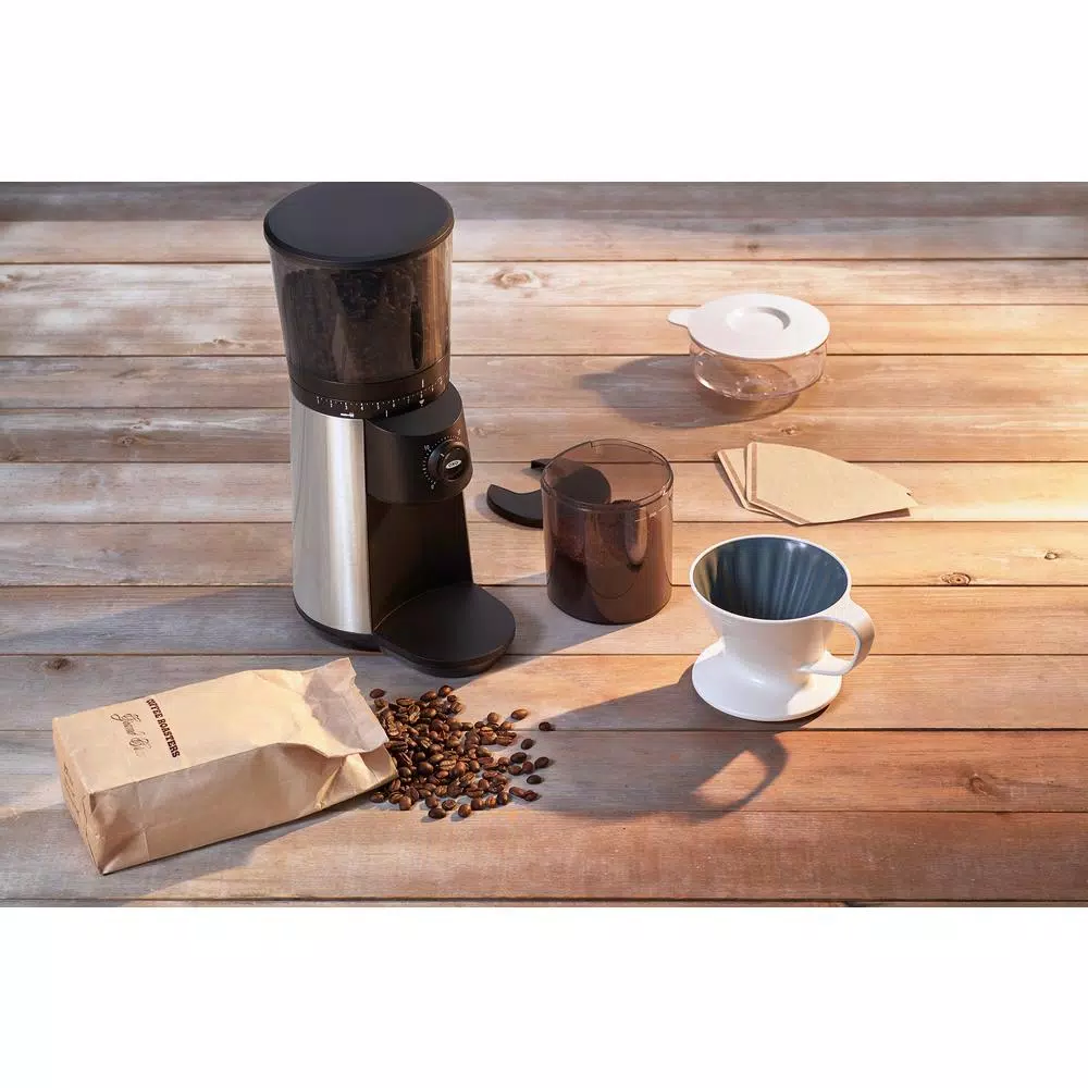 OXO 16 oz. Stainless Steel Conical Burr Coffee Grinder with 43 Adjustable Settings