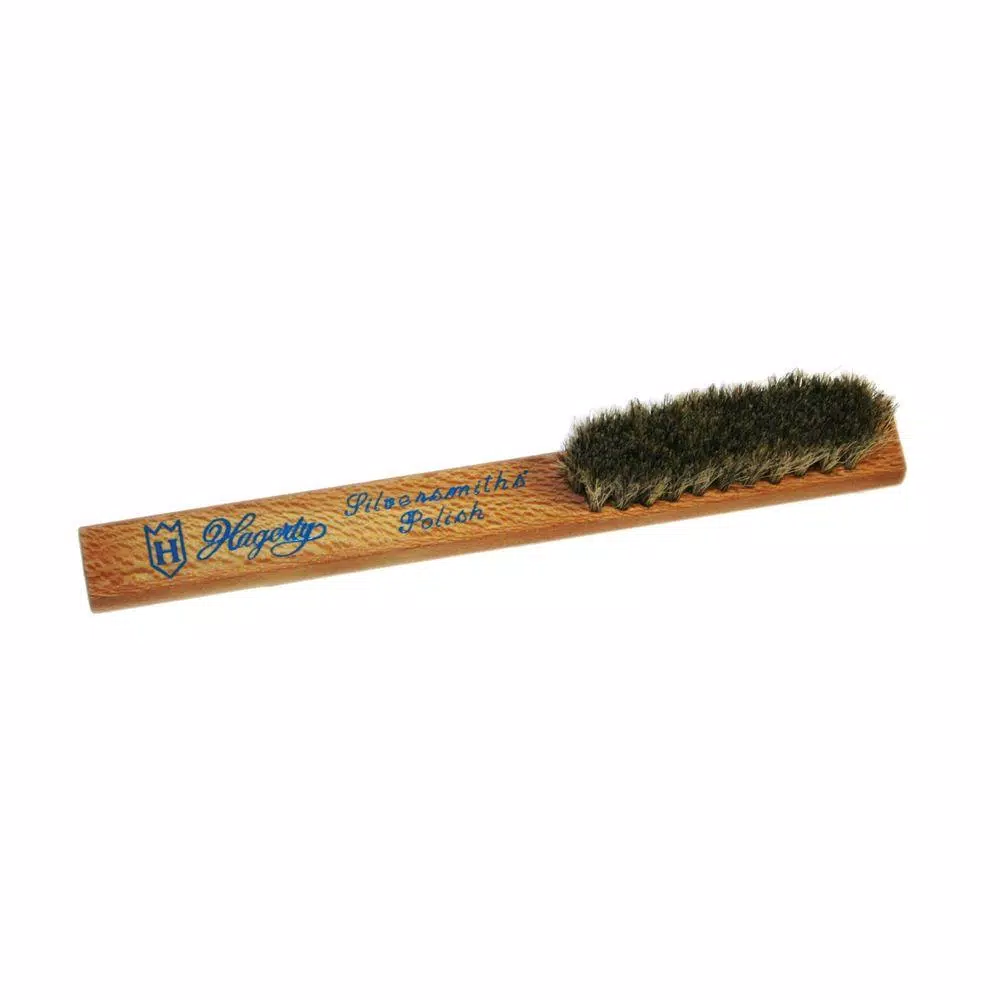 Hagerty Horsehair Silver Polishing Brush with Wood Handle