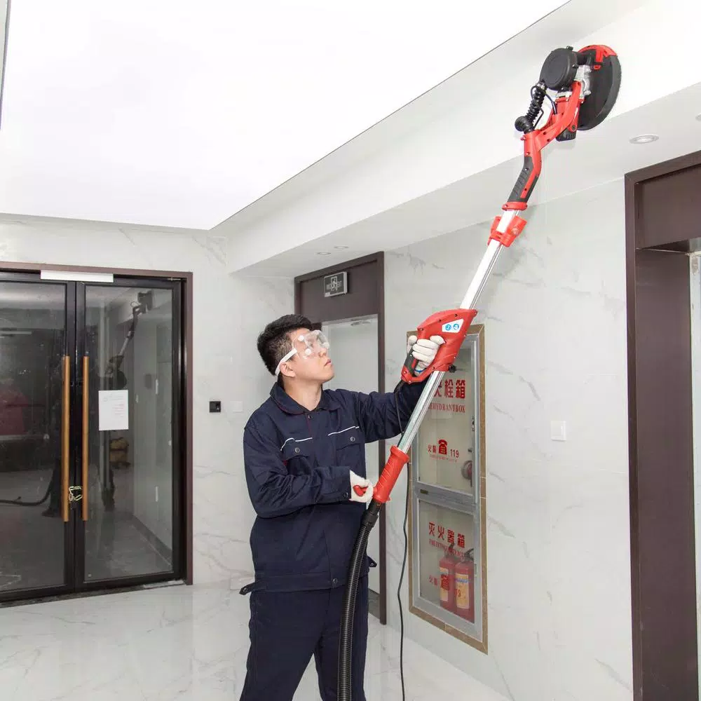 ALEKO 750W Drywall Sander with Vacuum, Telescopic Handle, Adjustable Speed & LED Light, ETL Approved
