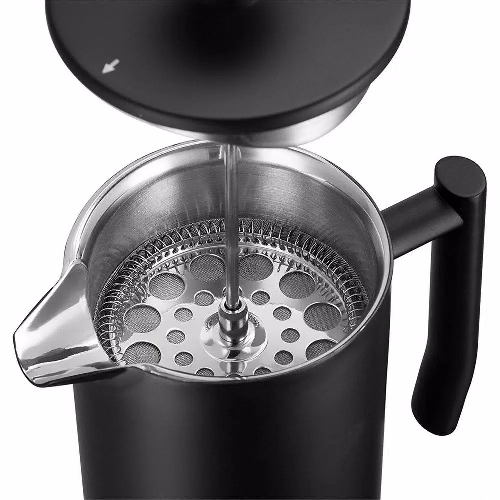Belwares 34 oz. Black Stainless Steel French Press Coffee Maker