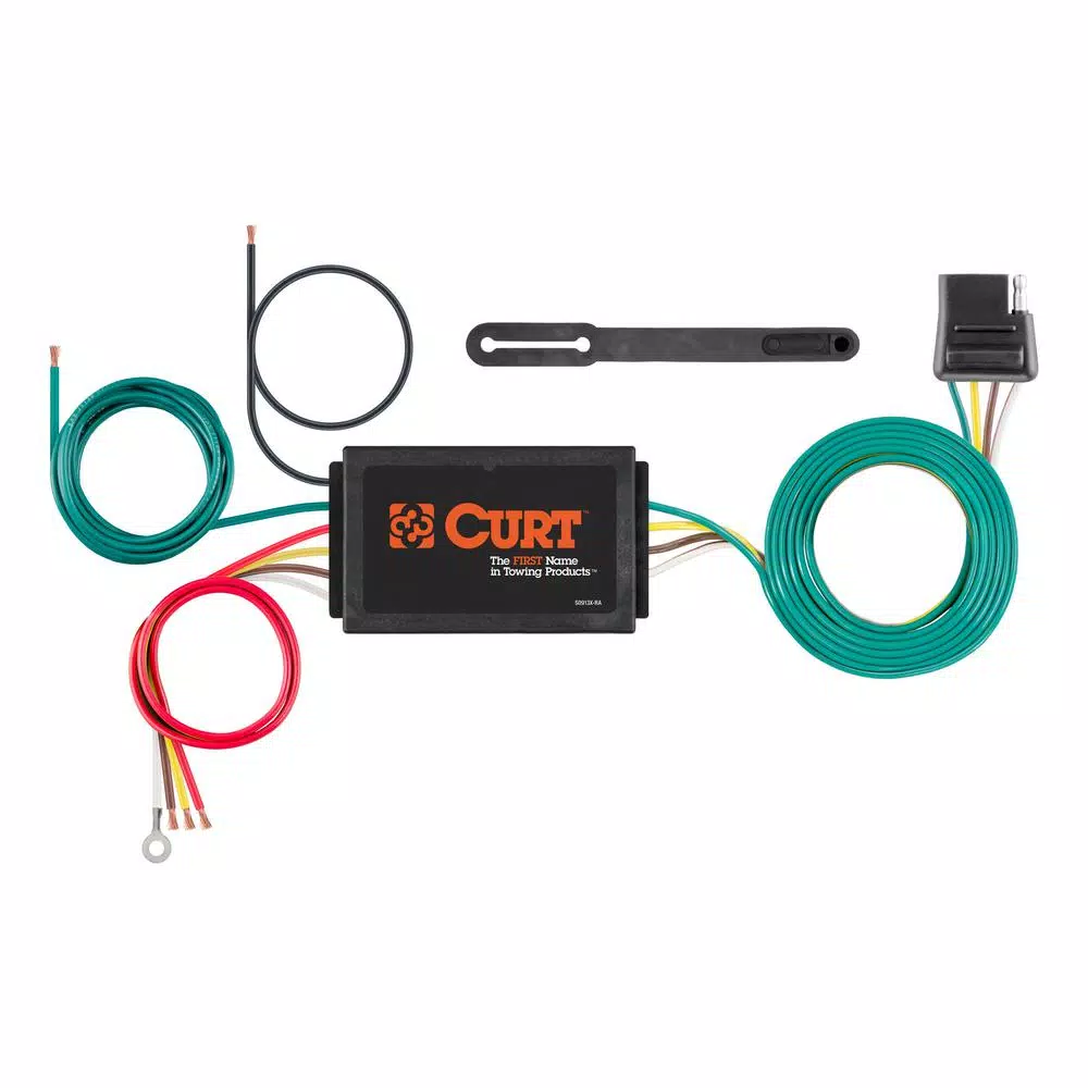 CURT 3-to-2-Wire Taillight Converter with 4-Way Flat Connector