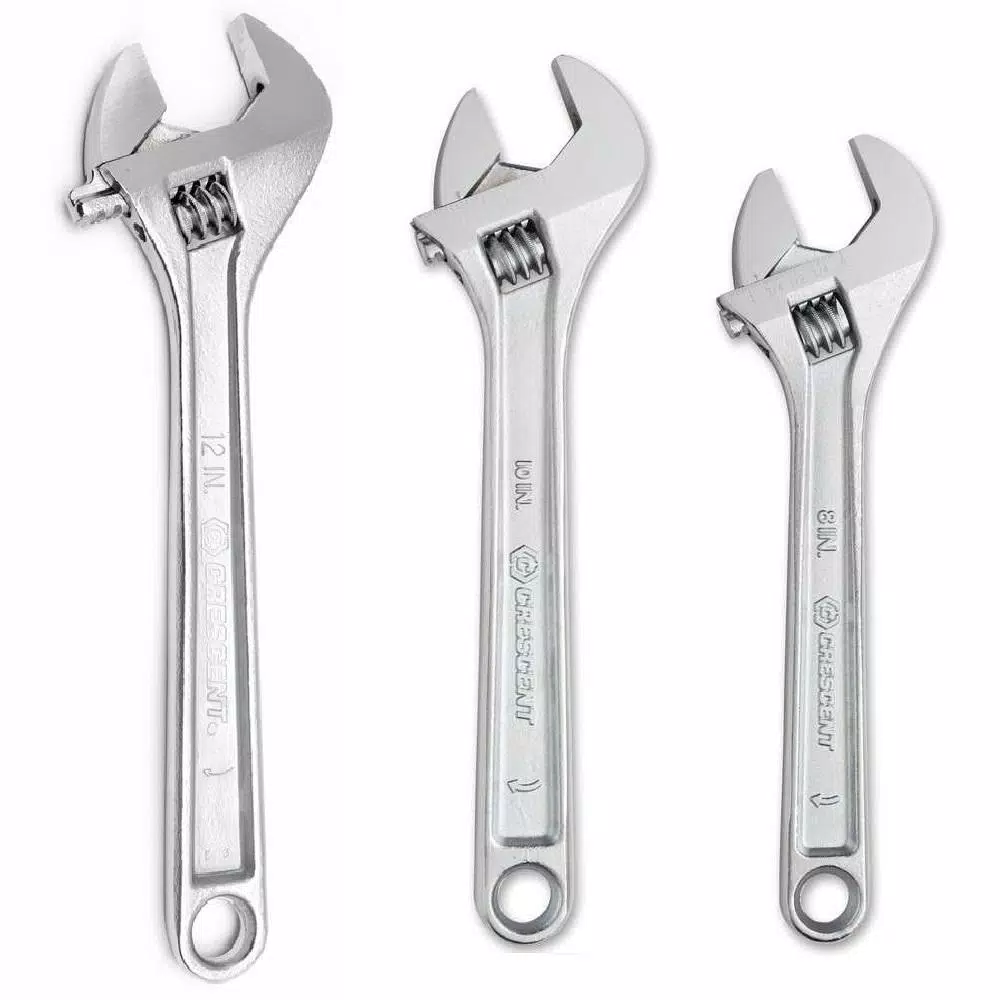Crescent 3-Piece Adjustable Wrench Set, 8 in., 10 in., and 12 in.