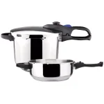 Magefesa Favorit Stainless Steel Pressure Cooker Set, 6.3 Qt. and 4.2 Qt. with Multi-Lid System thumbnail 5