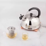 Creative Home Cobra 10.8-Cup Stainless Steel Whistling Stovetop Tea Kettle, Mirror Finish thumbnail 6