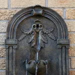 Sunnydaze Decor Florence Florentine Stone Electric Outdoor Wall Fountain, Gold thumbnail 3
