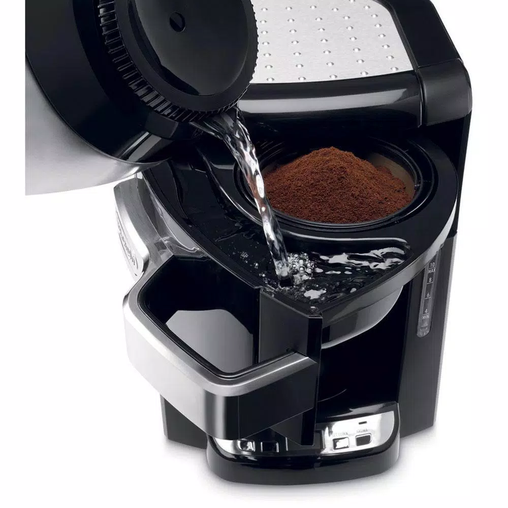 DeLonghi De'Longhi 10-Cup Black Stainless Steel Drip Coffee Maker with Thermal Carafe and Front Access
